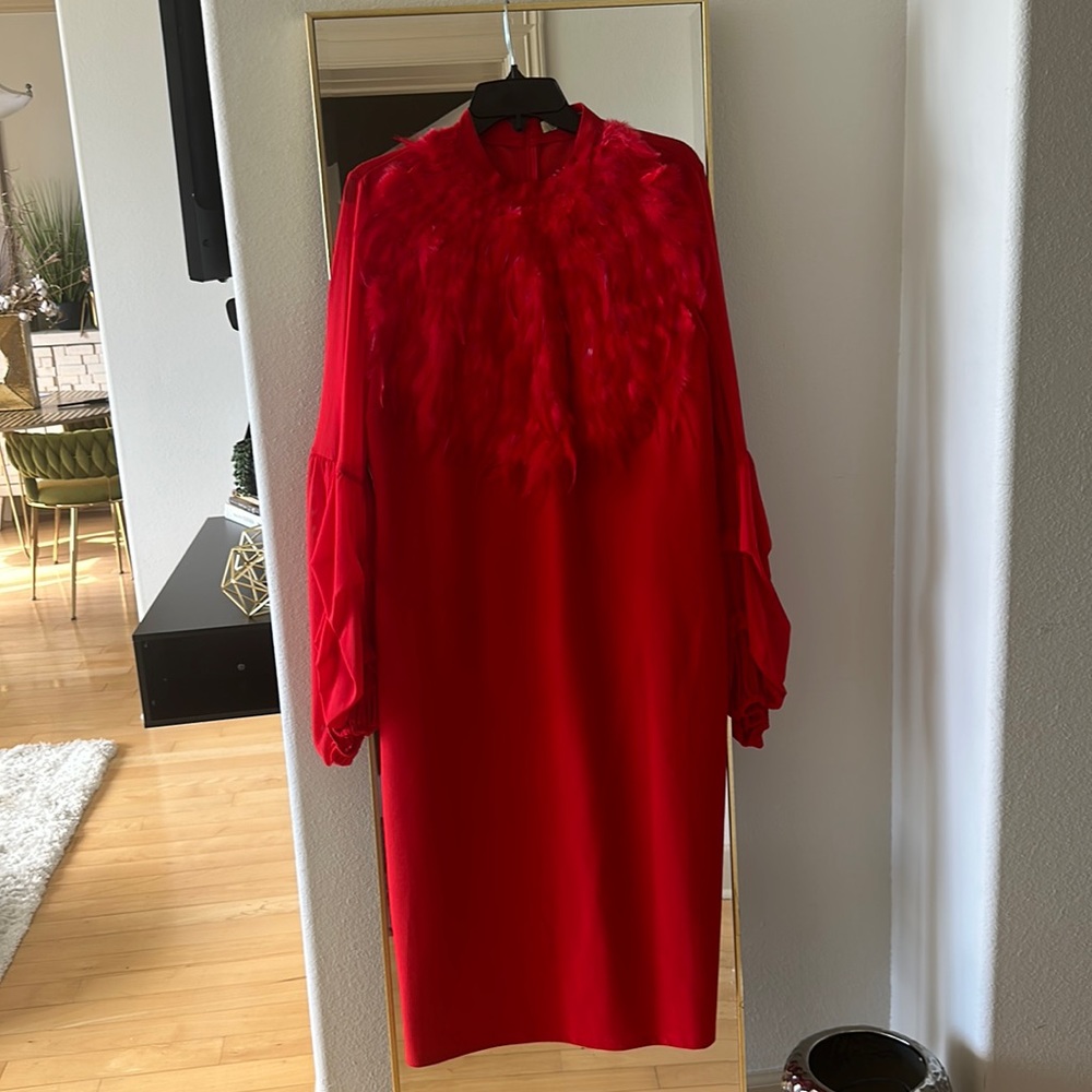 Red midi dress